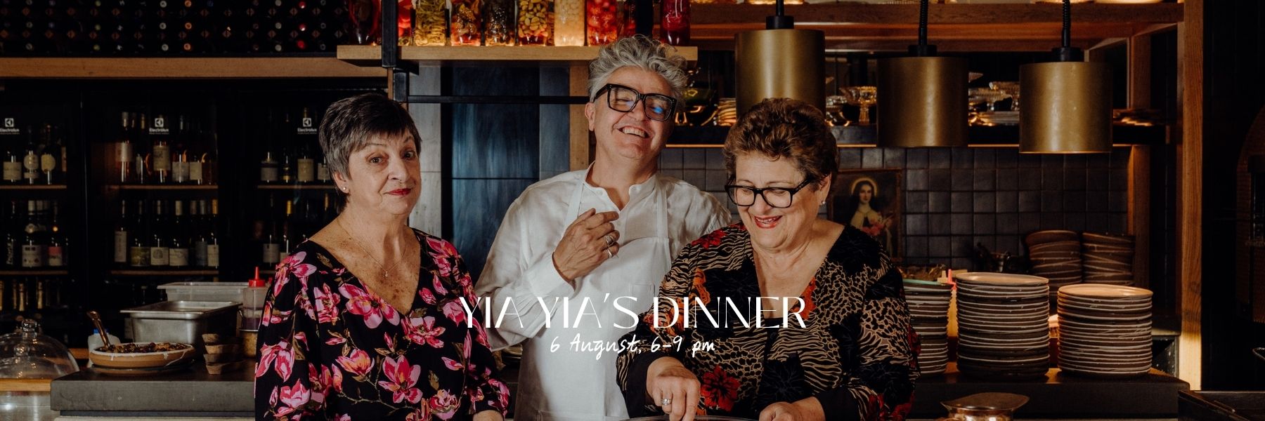 Chef Sean Connolly with Stella Bares QSO and Georgina Aspros in the kitchen at Esther Restaurant, QT Auckland.