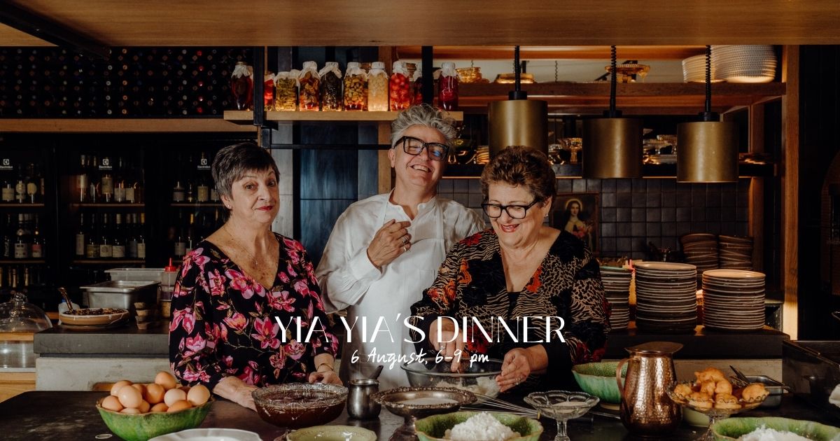 Chef Sean Connolly with Stella Bares QSO and Georgina Aspros in the kitchen at Esther Restaurant, QT Auckland.