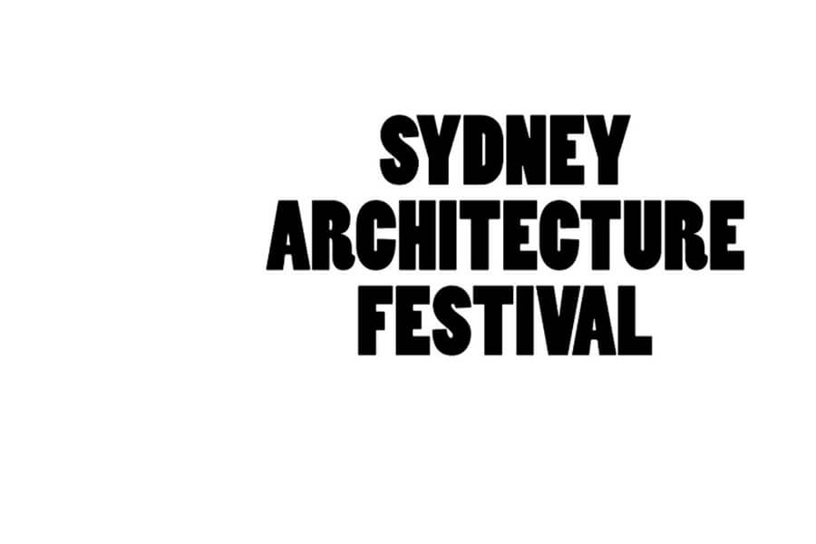 Bold text displaying "SYDNEY ARCHITECTURE FESTIVAL" against a plain white background.