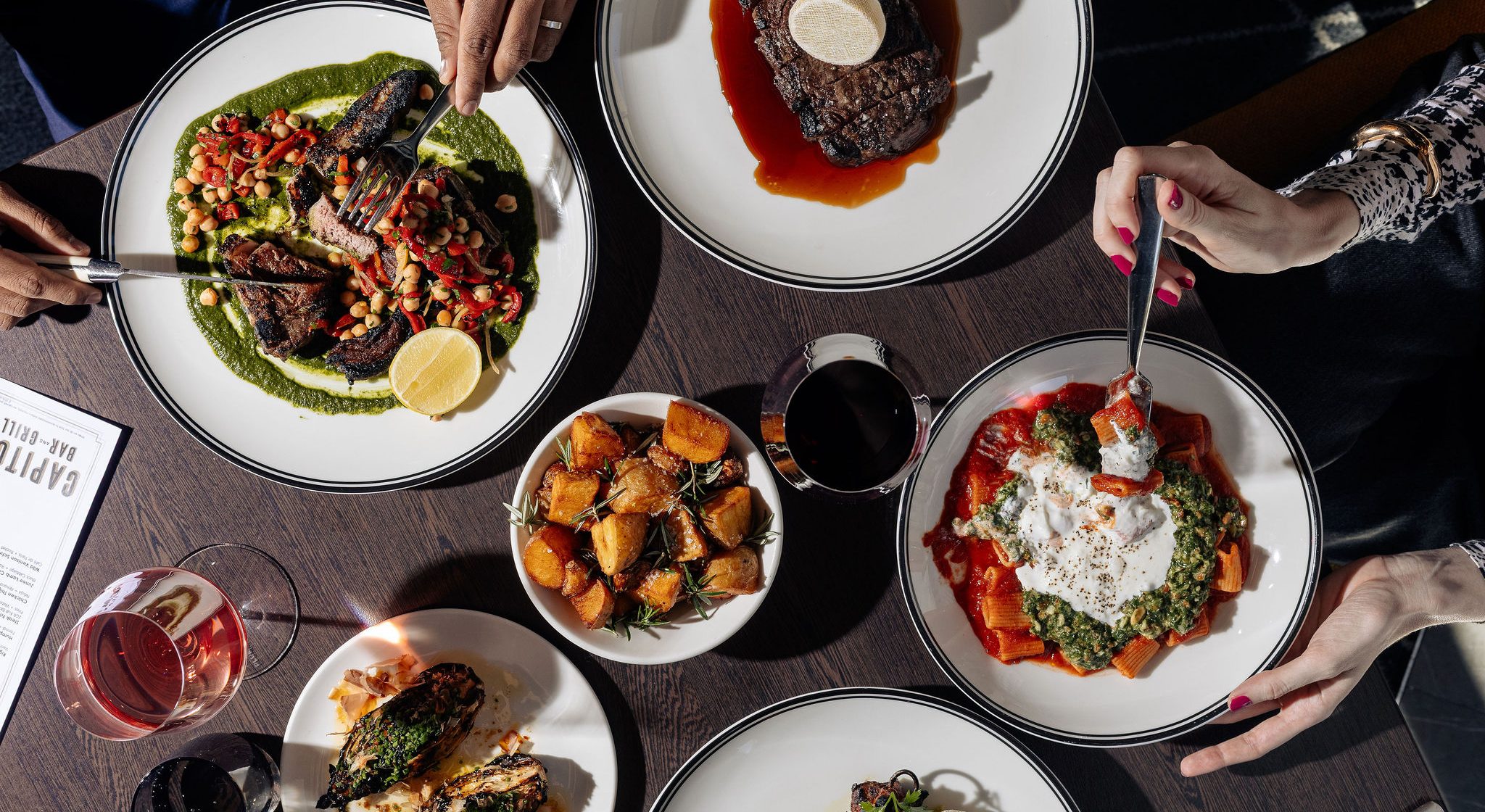 A photo of dishes from capitol Bar & Grill